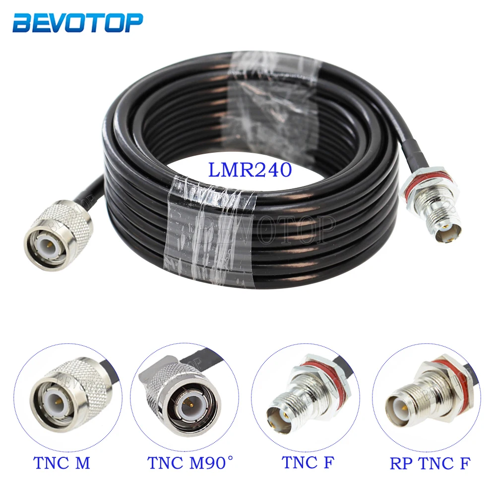 New LMR240 TNC Male to TNC Male/Female Connector LMR-240 Cable Pigtail Low Loss 50 Ohm RF Coaxial Extension Jumper Cord 15CM-30M