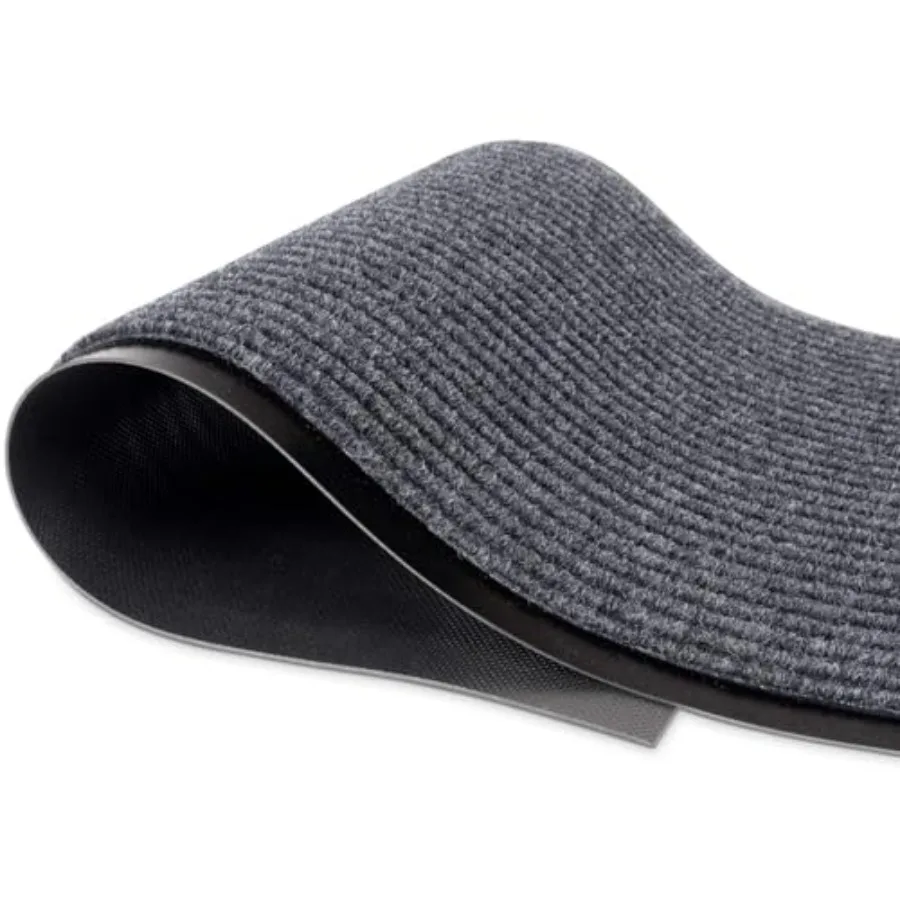 

Commercial floor mat for entryways, rubber border, charcoal grey, waterproof and easy-to-clean heavy-duty low-profile design