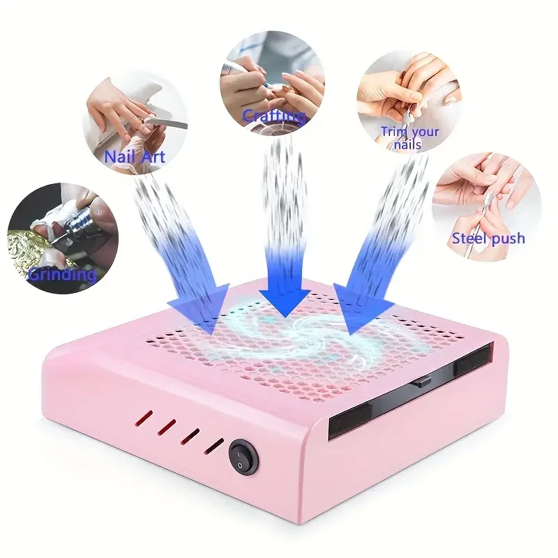 Aspirateur à ventilateur collecteur de poussière d'ongles, avec forte aspiration et filtre, Machine de manucure pour Nail Art professionnel