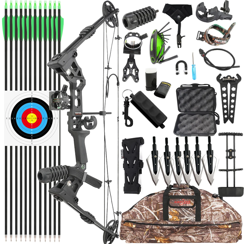 

Junxing X8 Compound Bow 20-70 lbs Adjustable Carbon Arrow Alloy Riser Archery Pulley Bow for Shooting Target Hunting Bow