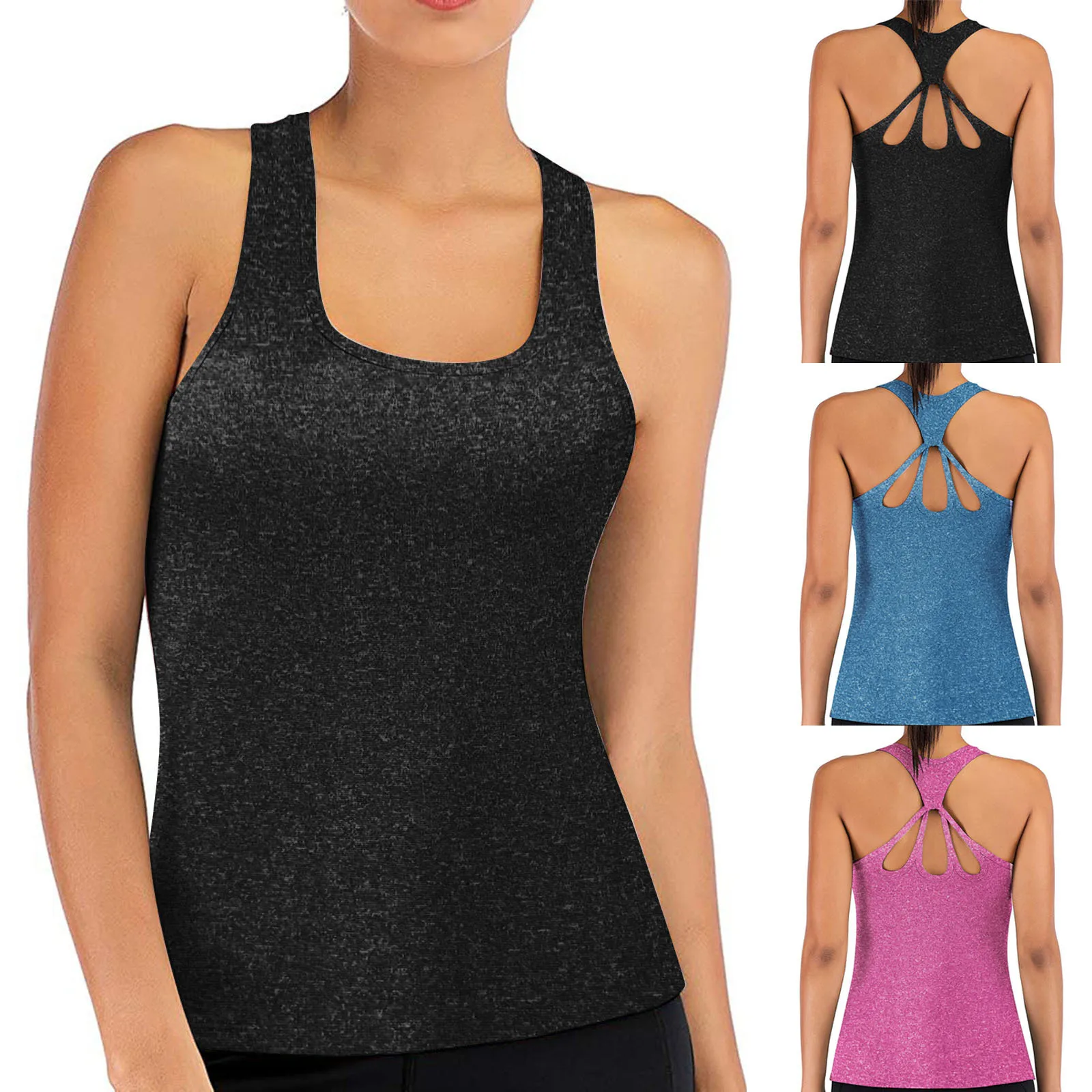 Sports Women\'S Vest Summer Fitness Clothes Sports Top Sexy Hollow Cross Beauty Back Sleeveless Yoga Vest