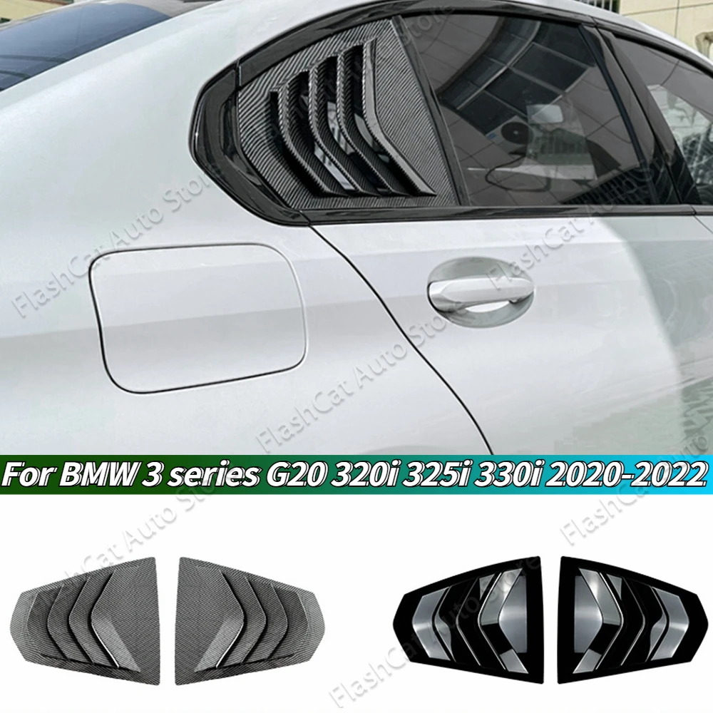 

G20 Rear Window Side Vent Shutter Louver For BMW 3 Series 330i 320i 325i 2020 2021 2022 Cover Trim Car Accessories Gloss Black