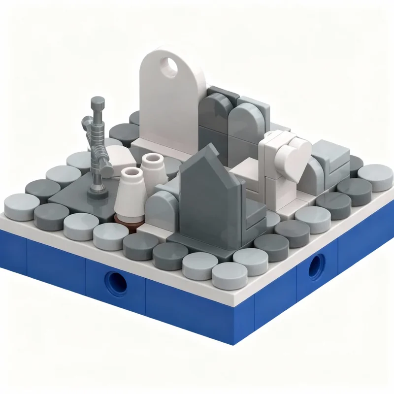 101pcs MOC Winter Village Graveyard Modular Buildings MINI Model Building Blocks Construction Toy Christmas Gift Birthday DIY
