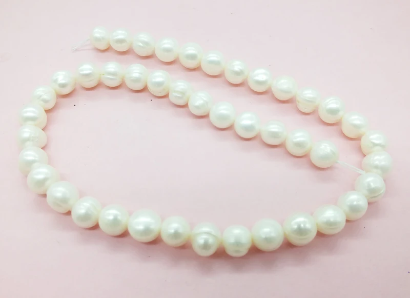 10 shares  9MM white natural freshwater pearl, DIY, loose beads, potato pearl 15