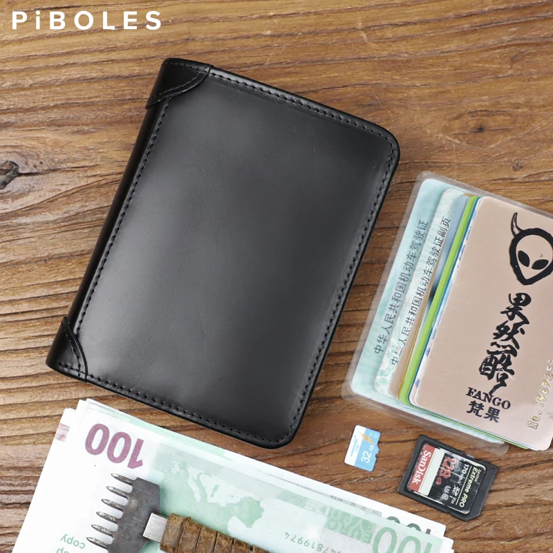 Fashion Men's Wallet Genuine Leather Short Wallets Card Holder Male Purse Classic Style Money Clip