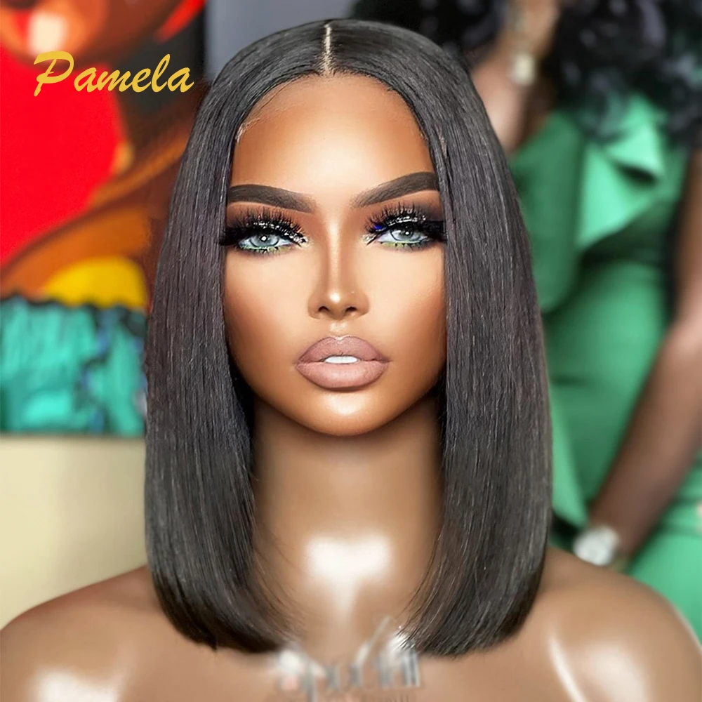 

Double Drawn Brazillian Glueless Princess Hair Wig Bone Straight 4X4 Transparent Lace Closure PrePlucked Human Hair Ready To Go