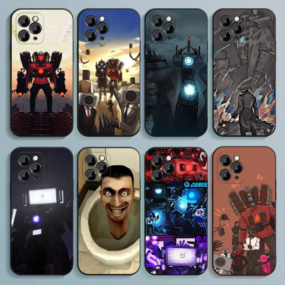 

S-Skibidi T-Toilet (1) Phone Case For iPhone 17,16,15,14,13,12,Pro,Max,Plus,E,SE4,Air,Mini Black Soft Cover