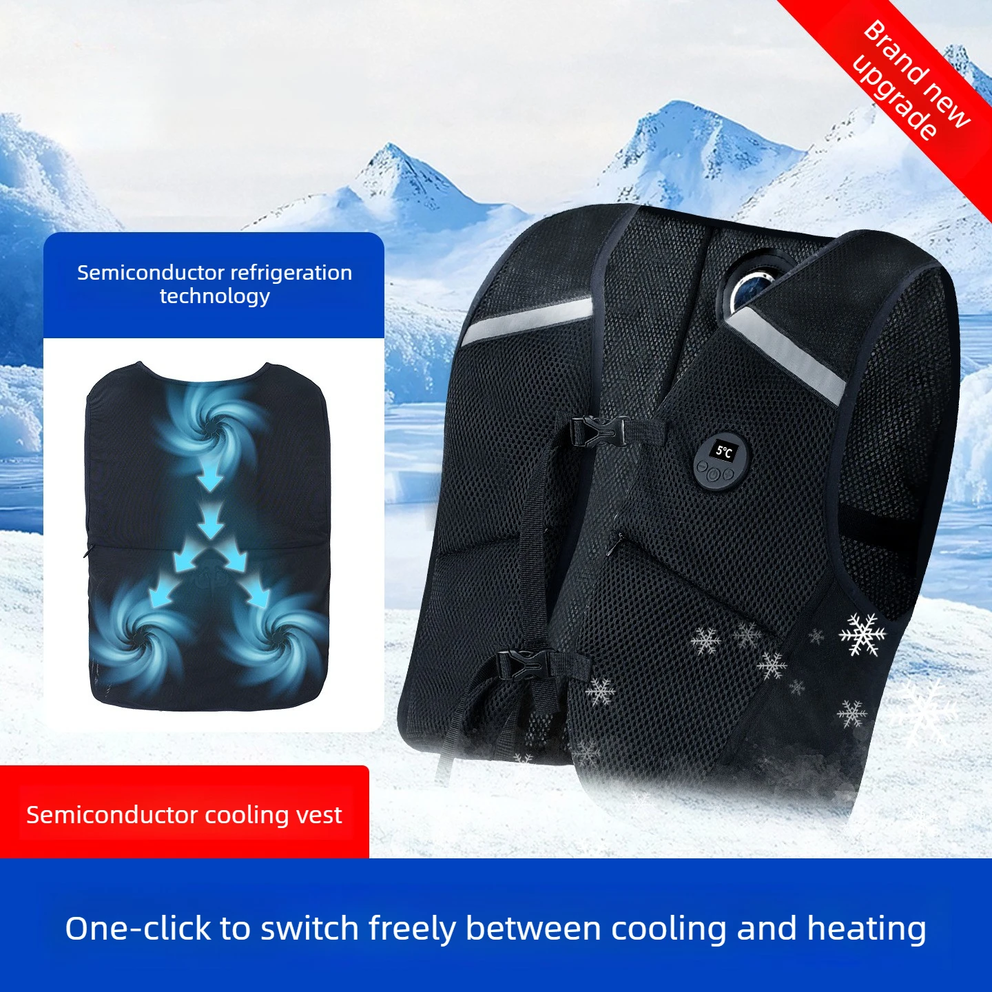 TEC Semiconductor Cooling Heating Vest Smart Air Conditioned Waistcoat Lightweight Outdoor Temperature Control Work Vest