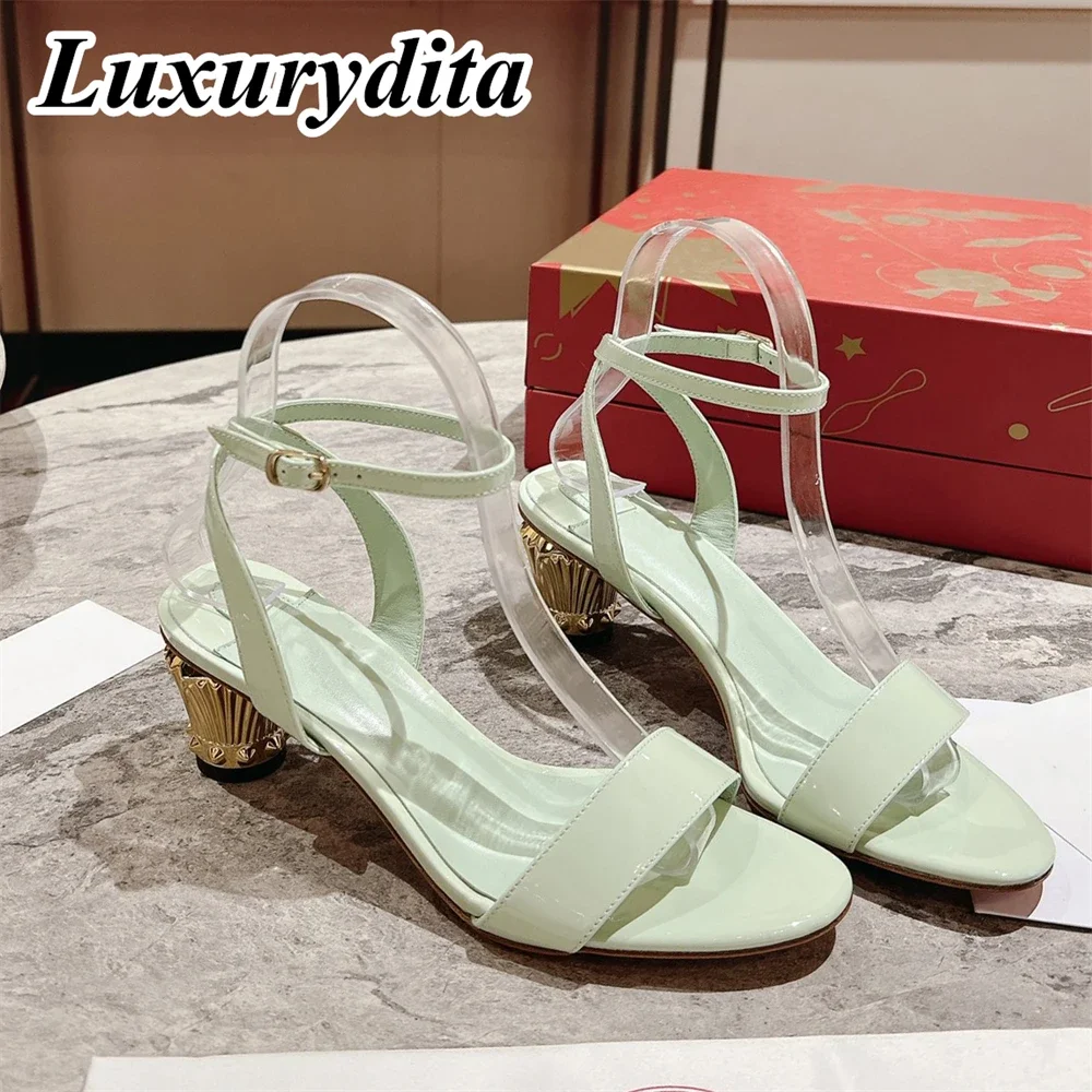 

Top Quality Womens High Heels 0-12cm Luxury Fashion Ladies Sandals Designer Classic Red Heel Real Leather sole Mules Shoes 0032