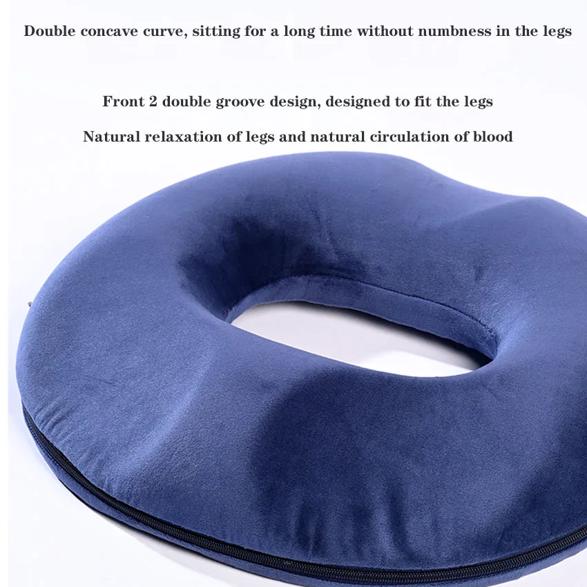 

Memory Cotton Plush Cushion Hemorrhoid Cushion Circular Sitting Cushion Thick and Slow Rebound Wheelchair Cushion