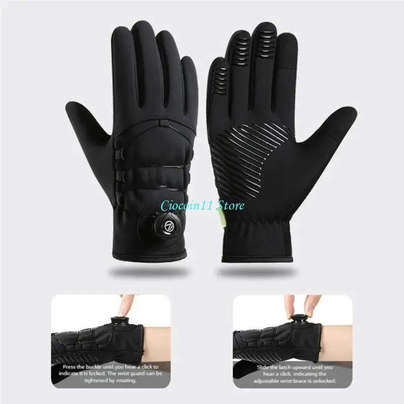 Y1UB Thickened Winter Gloves For Skiing And Outdoor Activity Waterproof Windproof Touching Screen Cold Weather Protections