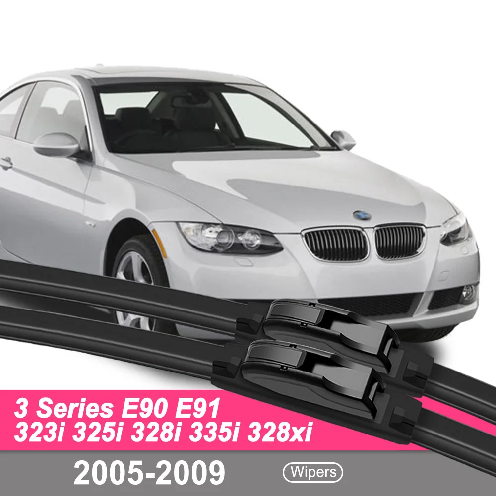 

For BMW 3 Series E90 E91 Front Wiper Blades 2005-2009 Windscreen Windshield Window Brushes Accessories 2006 2007 2008