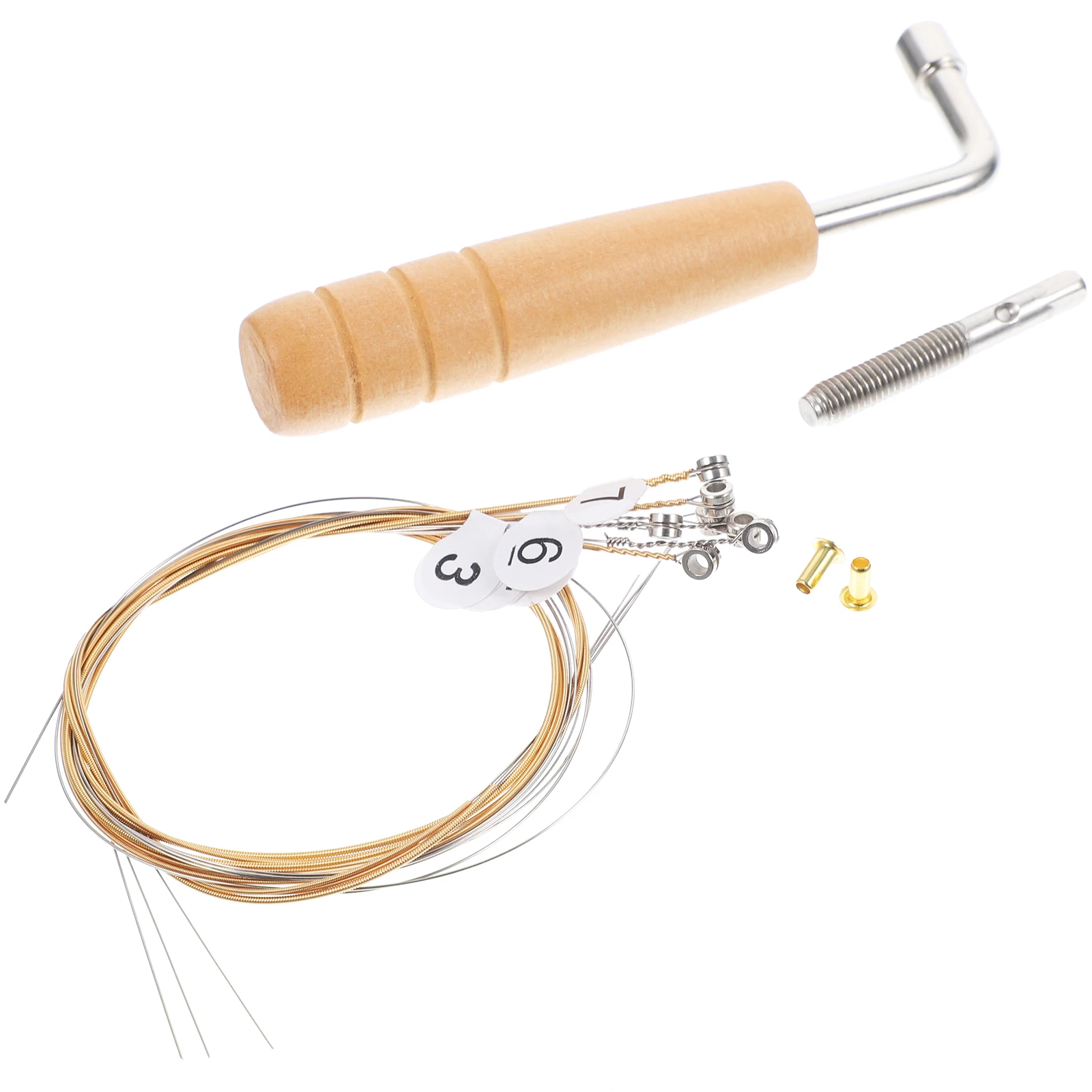 

Lea String Set High Class Steel Lyre Harp Strings Tuning Accessories Peg and Pegs Wrench Wood