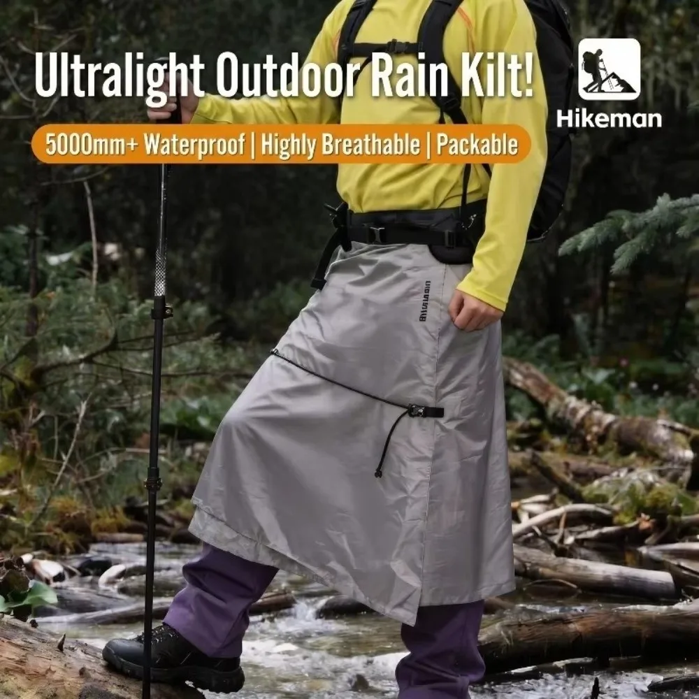 3-in-1 Hiking Rain Skirt Ultralight Multipurpose Split Rain Gear Wear-resistant Breathable Rain Poncho