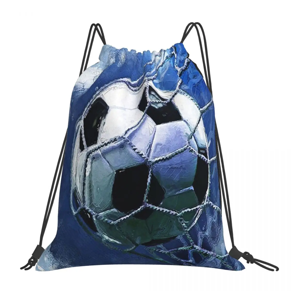 Football Watercolor Sport Art #football soccer Backpacks Portable Drawstring Bags Drawstring Bundle Pocket Storage Bag Book Bags