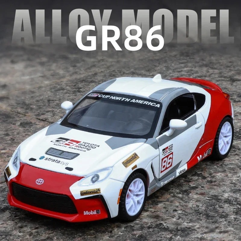 

JDM 1:32 GR86 раллийный автомобиль из сплава металла, литая под давлением модель автомобиля, звук и свет, классическая сентиментальная коллекция, подарок для парня и мальчика