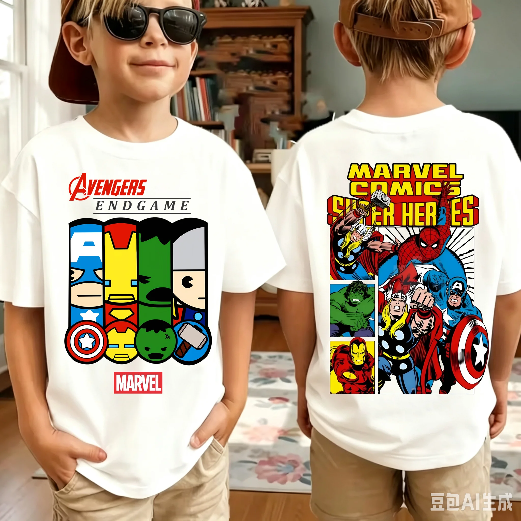 2026 Kids Summer Cute Spider Print Children's Short-Sleeved T-Shirt for Girls Boys Fashionable Short Sleeve