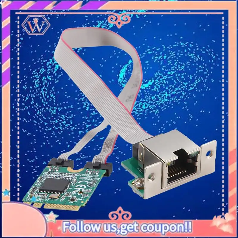 

Модернизированная сетевая карта M.2 A+E с изогнутым контактом Гигабитная однопортовая серверная сетевая карта I210AT Чип GBE Ethernet RJ45 Сетевая карта Easy T