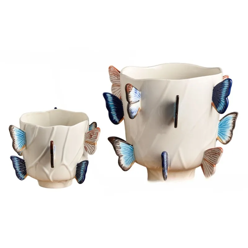 Butterfly French niche vase home high-end art ornament
