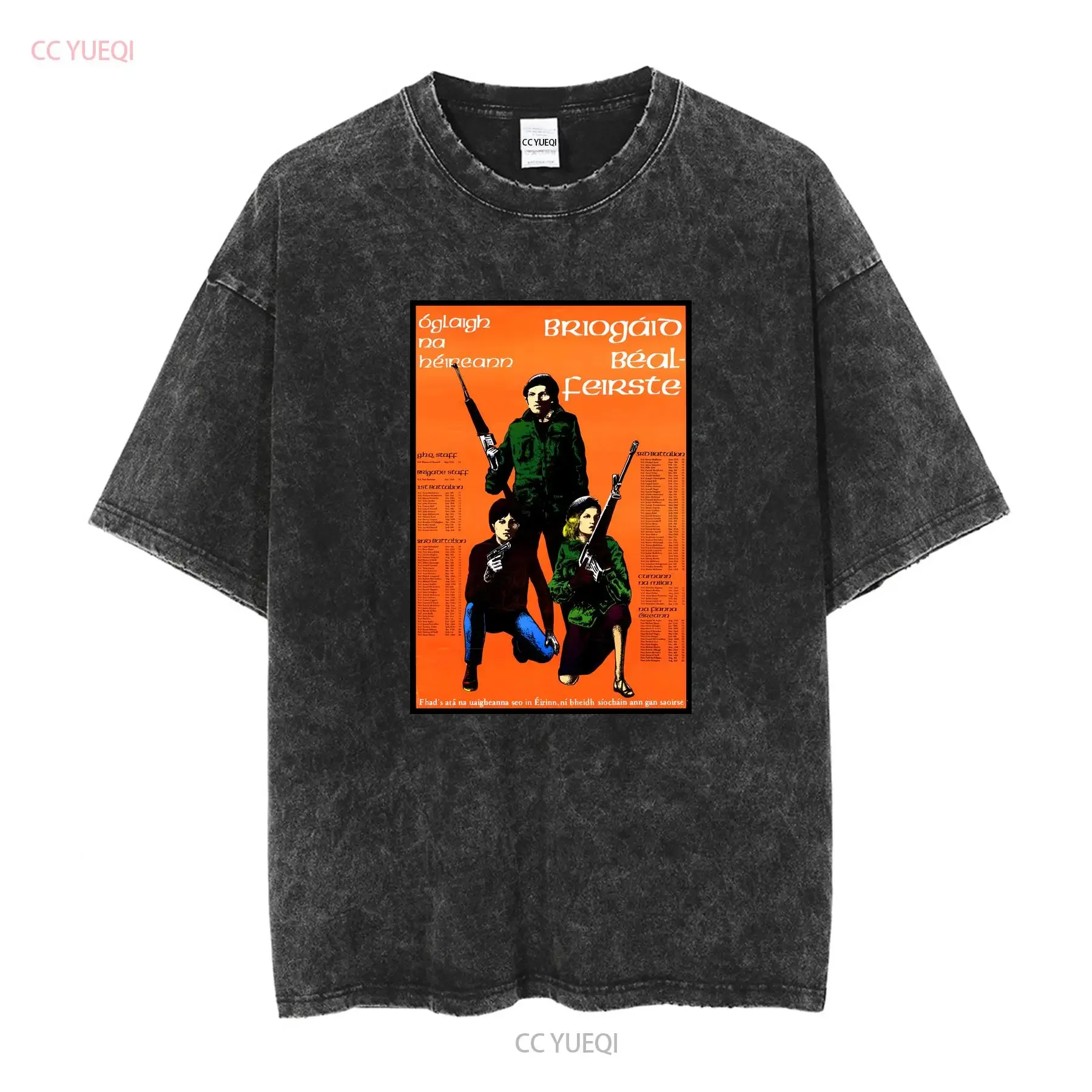 Irish Republican Army T shirt long or short sleeves vintage Washed Top For Everyday Wear Casual designer clothes Slightly