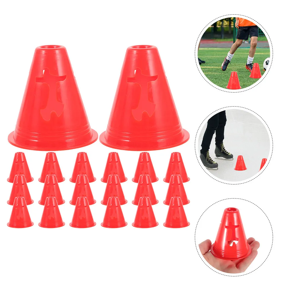 

20pcs Training Cones For Roller Skating Sports Practice Lightweight Mini Cones Bright Colored Marking Cup Agility Drills