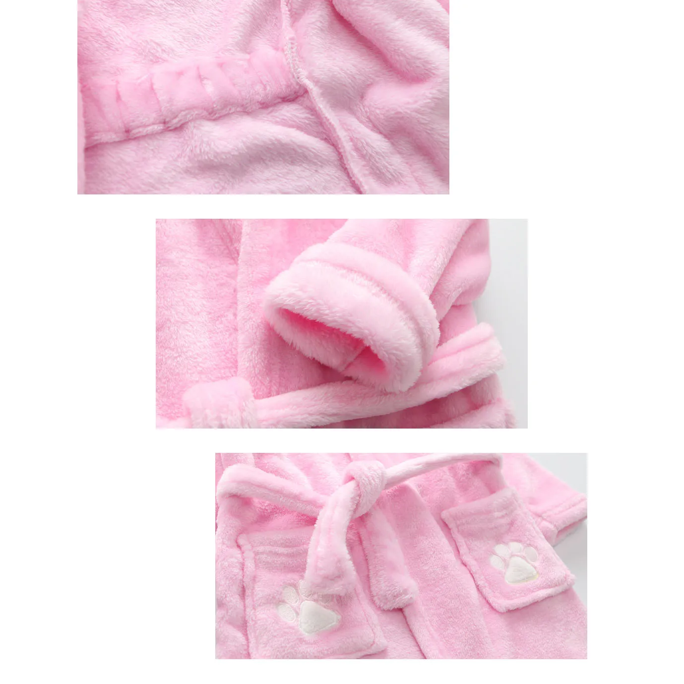 Gepersonaliseerde Borduurnaam Dier Hooded Handdoek Baby Super Zachte Comfortabele Badjas Cartoon Flanellen Pyjama Lange Mouw Badjas