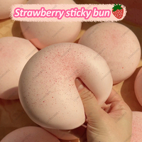 Strawberry Moist Slow Rising Bread Bun Squishy Toys Soft Sensory Fidget Toy for Stress Anxiety Relief ADHD Gift for Kids Adults
