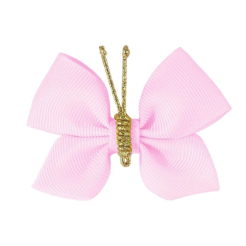 16 unids/set de horquillas con lazo de cinta de mariposa para niños, accesorios para bebés, lazo de grogrén, horquilla infantil, pinza para el pelo para niña, pasadores con lazo