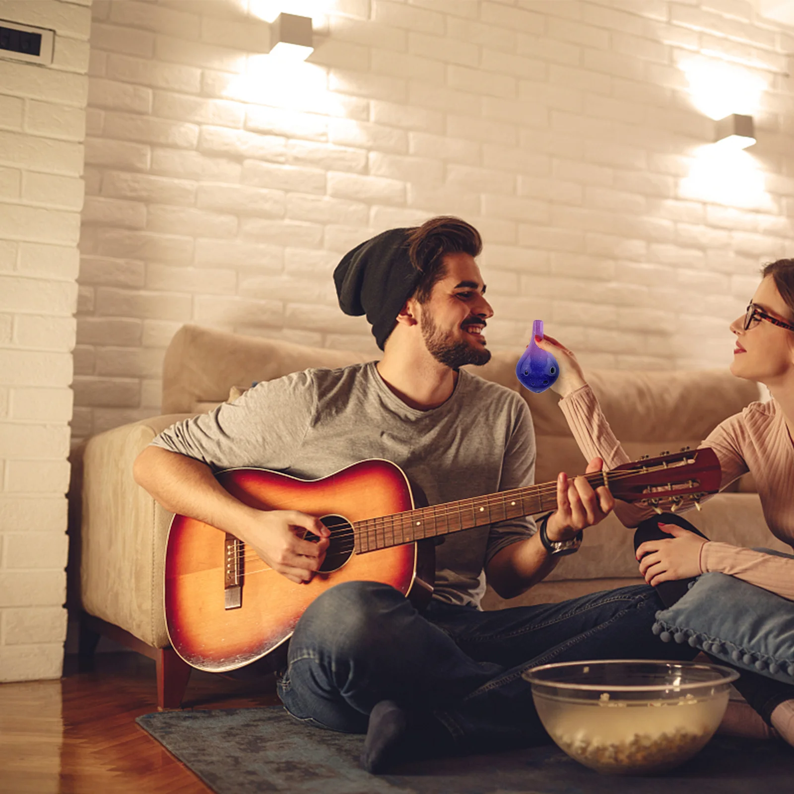 

6 Holes Ceramic Ocarina Bottle Style Starry Handmade Instrument for Beginners Natural Sound Music Learning Tool