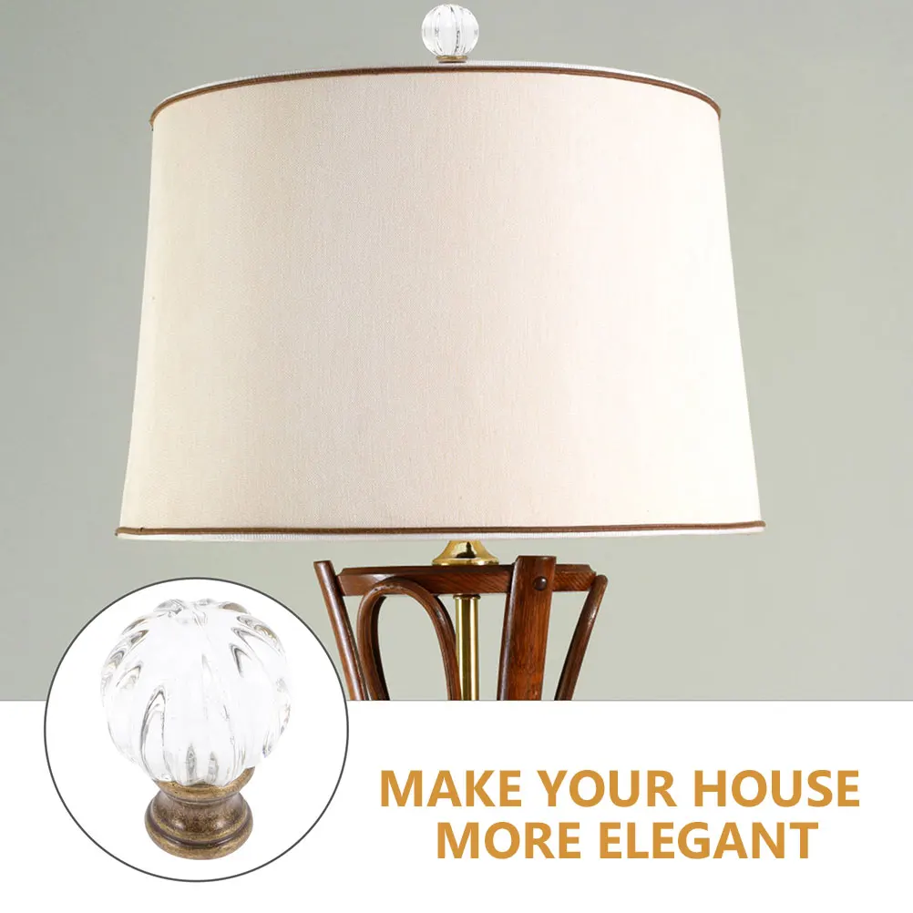 

Sleek Glass Lamp Finials Knob 2Pcs Decorative Accessories for Table and Floor Lamps