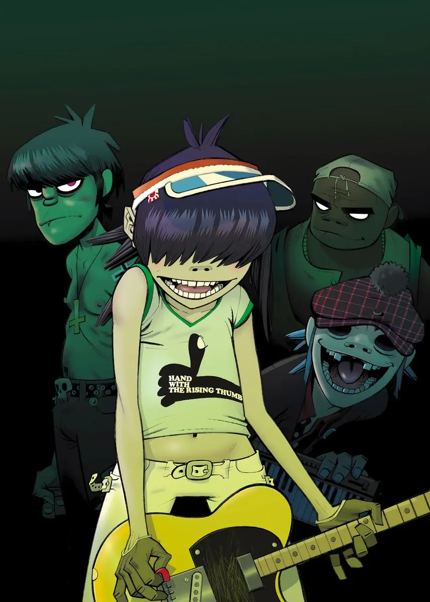 Virtuele Anime Rock Band Gorillaz Poster Moderne Muziek Album Cover Canvas Schilderij Wall Art voor Club Woonkamer Home Decor Muurschildering