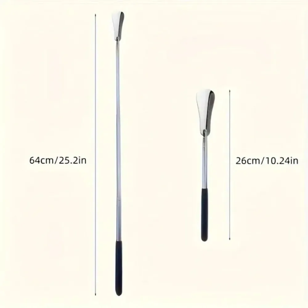 1pc Portable Stainless Steel Shoe Horn With Three Adjustable Lengths for Shoe Lifting And Wearing Shoe Accessories Convenience