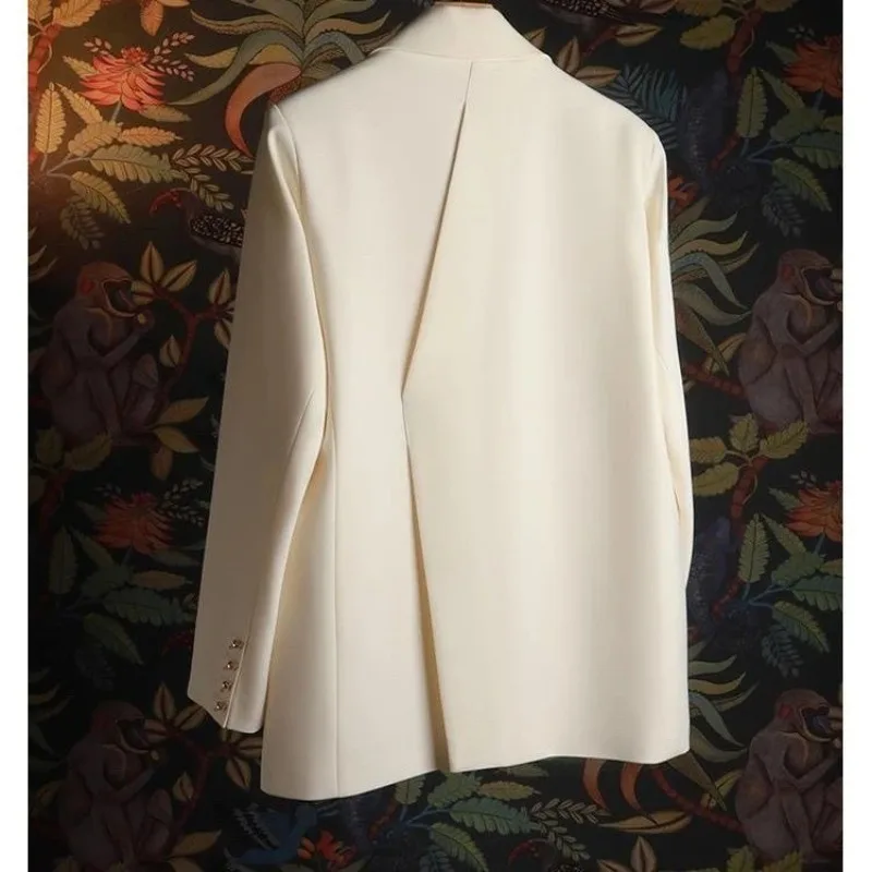 

Fashionable Casual Solid Color Button Lapel Cardigan Blazer Women's Long Sleeve Top