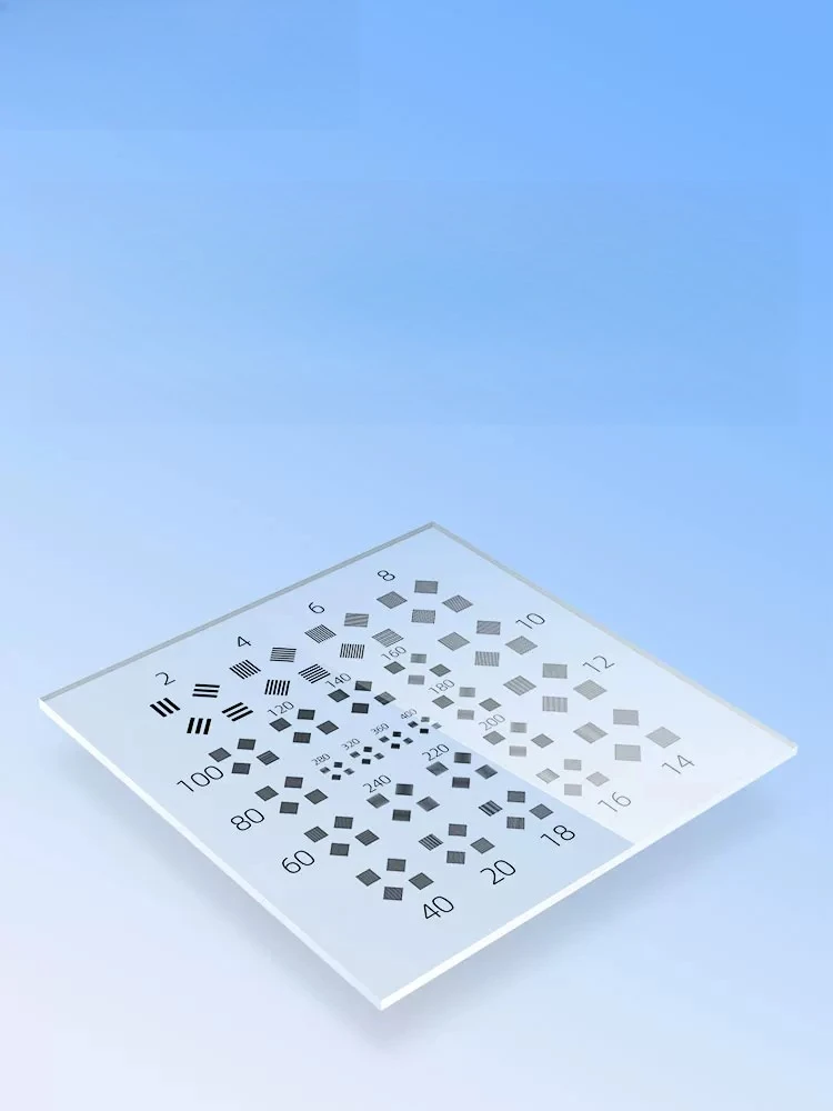 Resolution test plate, optical resolution test plate, discrimination rate plate, laboratory measurement lens