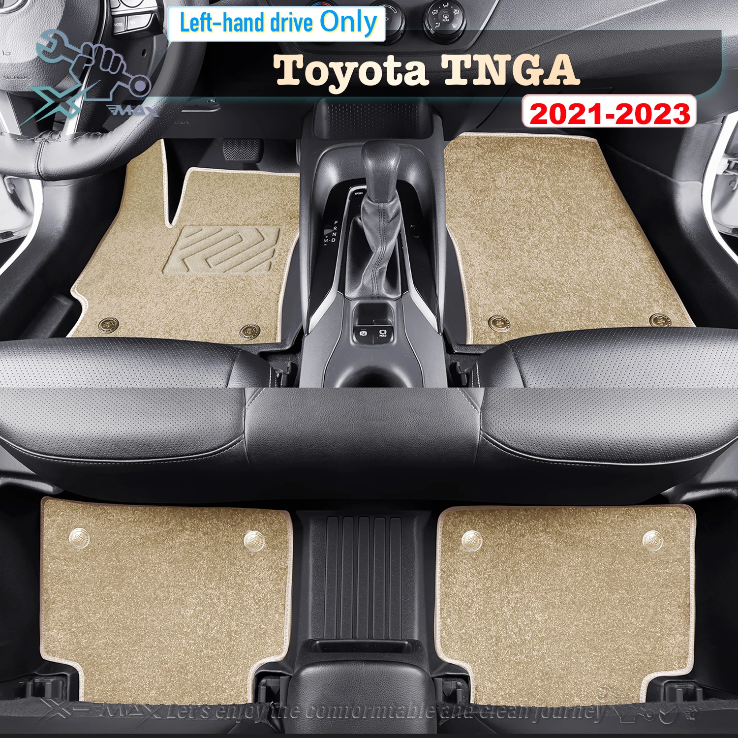 Left-hand Drive Car Floor Mat For Toyota TNGA 2021-2023 PLUS Full Surround Foot Mat Automotive Floor Mat Floor Liner Water-proof