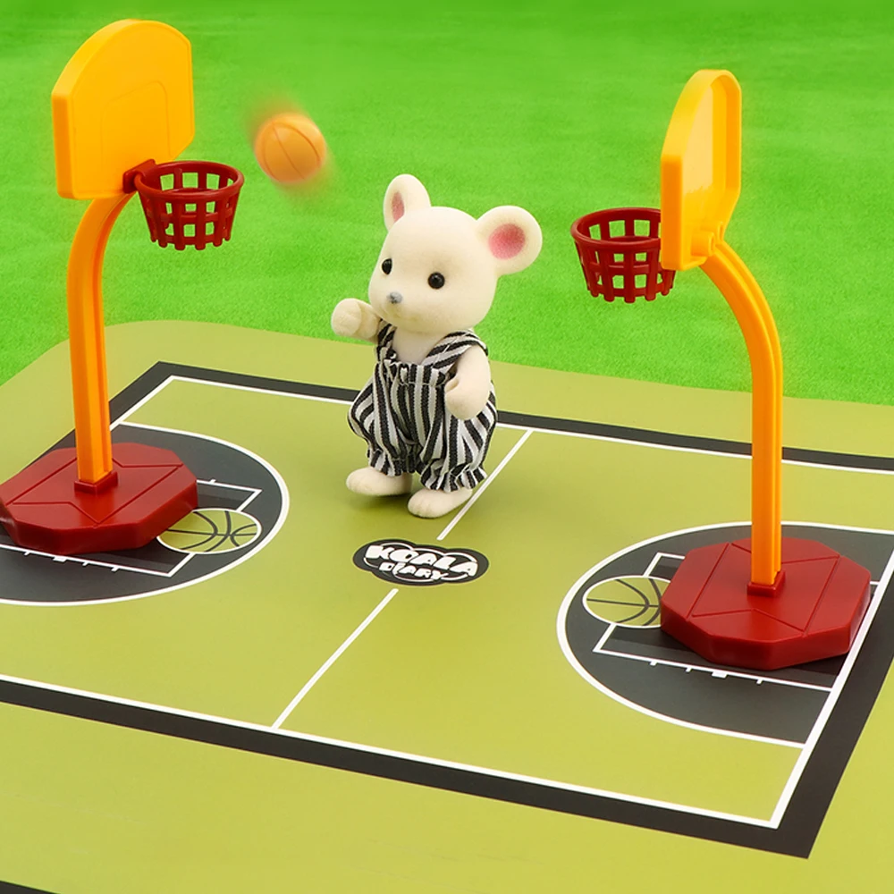 1/12 Forest Family Animal Football Game Sports Suit Model Dollhouse Miniature Accessor Basketball Toys For Kids Birthday Gifts