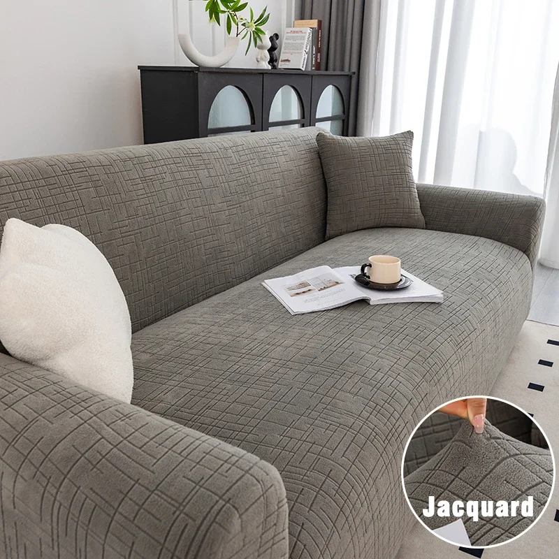 Jacquard Sofa Covers for Living Room Slipcovers Stretch Armchair Couch Cover Furniture Protector L Shaped Sofa 1/2/3/4 Seater