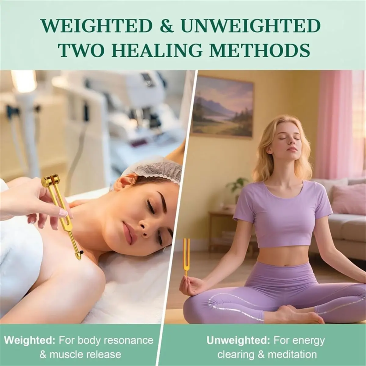 Big Discount Tuning Forks for Healing Set Tuning Forks 136.1Hz,128Hz,256Hz,384Hz for Meditation Relaxation Stress Relief