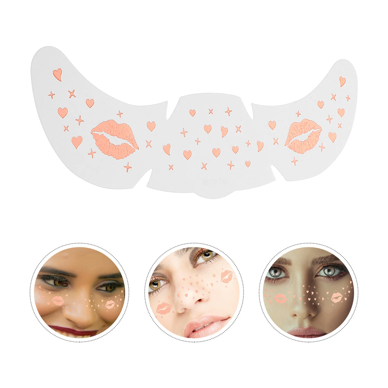

Glitter Freckles Makeup Stickers Heart Shaped Face Sparkle Temporary Tattoo For Valentine'S Party Women Beauty Face