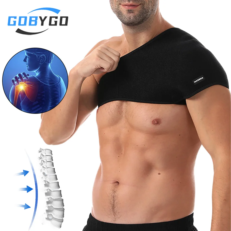GOBYGO Protector de hombro ajustable, hombreras deportivas, equipo de protección presurizado de estiramiento, Fitness, equitación, levantamiento de pesas, Unisex