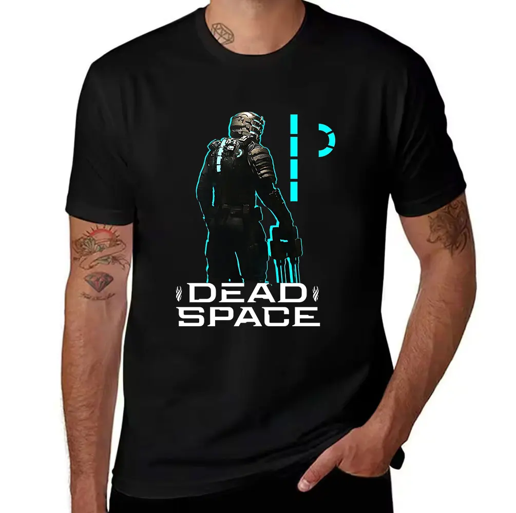 Men's Pure Cotton T-Shirt Dead Space Inspired Isaac Clarke Armor Print Casual Crew Neck Short Sleeve Tee for Gamers