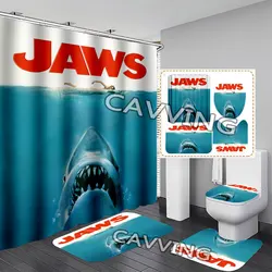 Movie Jaws 3D tende da doccia tenda da bagno impermeabile tappetino da bagno antiscivolo Set tappeti da toilette tappeto decorazioni per la casa J01