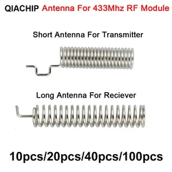 QIACHIP 20Set 433MHz RF Spring Antenna RF Receiver Transmitter Module 433 MHZ For Smart Home Light Wireless Remote Control Switc