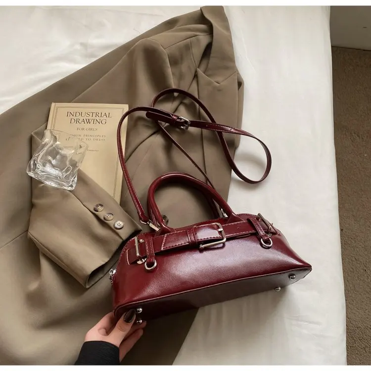 

‌Distressed Leather Commuter Bag 2025 - Retro Underarm Shoulder Purse, Office Messenger, Large Capacity Portable Crossbody‌
