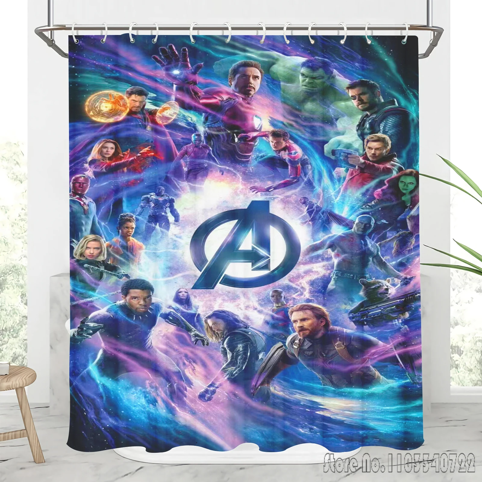 The Avengers Cartoon Disney Super Hero Shower Curtain 1pcs Waterproof Bath Screen Curtains with Hooks for Bathroom Decor