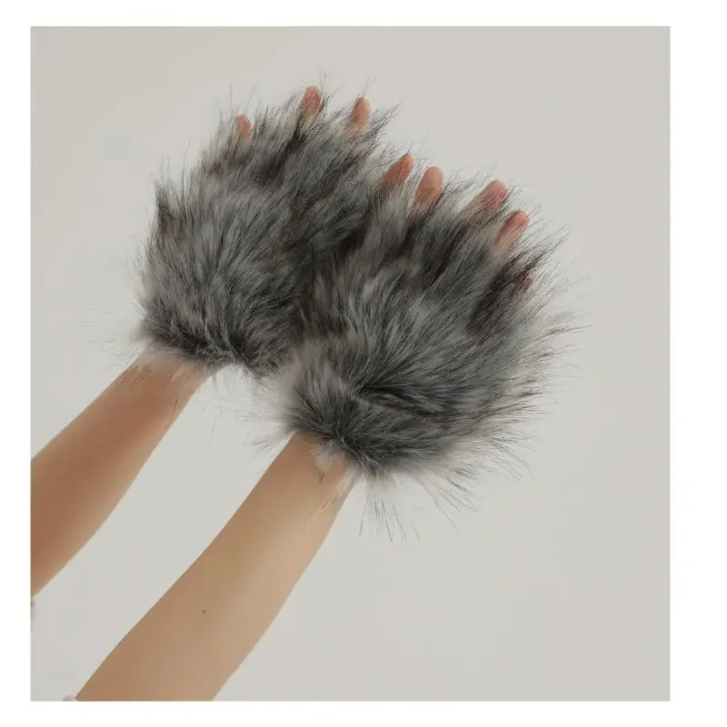 クロスボーダー大人用ぬいぐるみオオカミ手袋ハロウィンクリスマスコスチュームステージ小道具柔らかい素材快適な着用感男性と女性向け