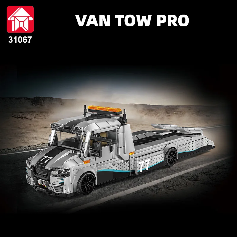 

Набор строительных блоков 672 детали: Модифицированный прицеп-транспортер, эвакуатор, грузовик для перевозки автомобилей, подарки для мальчиков на праздники и вечеринки