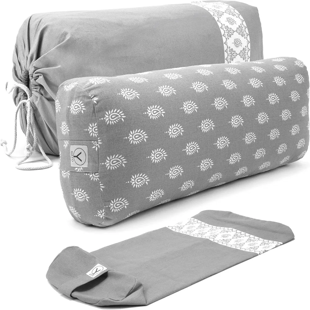 Bolster for Restorative Yoga - 100% Cotton, Includes Washable Cover and Carry Bag
