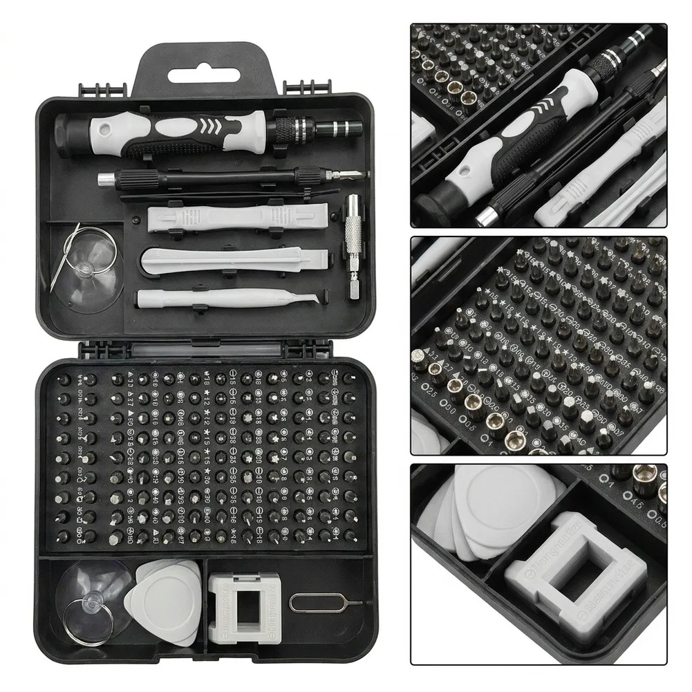 115 Piece Precision Screwdriver Set for Mobile Phone Computer Repair Includes 11 Segment Adjustable Shaft and Bit Holder