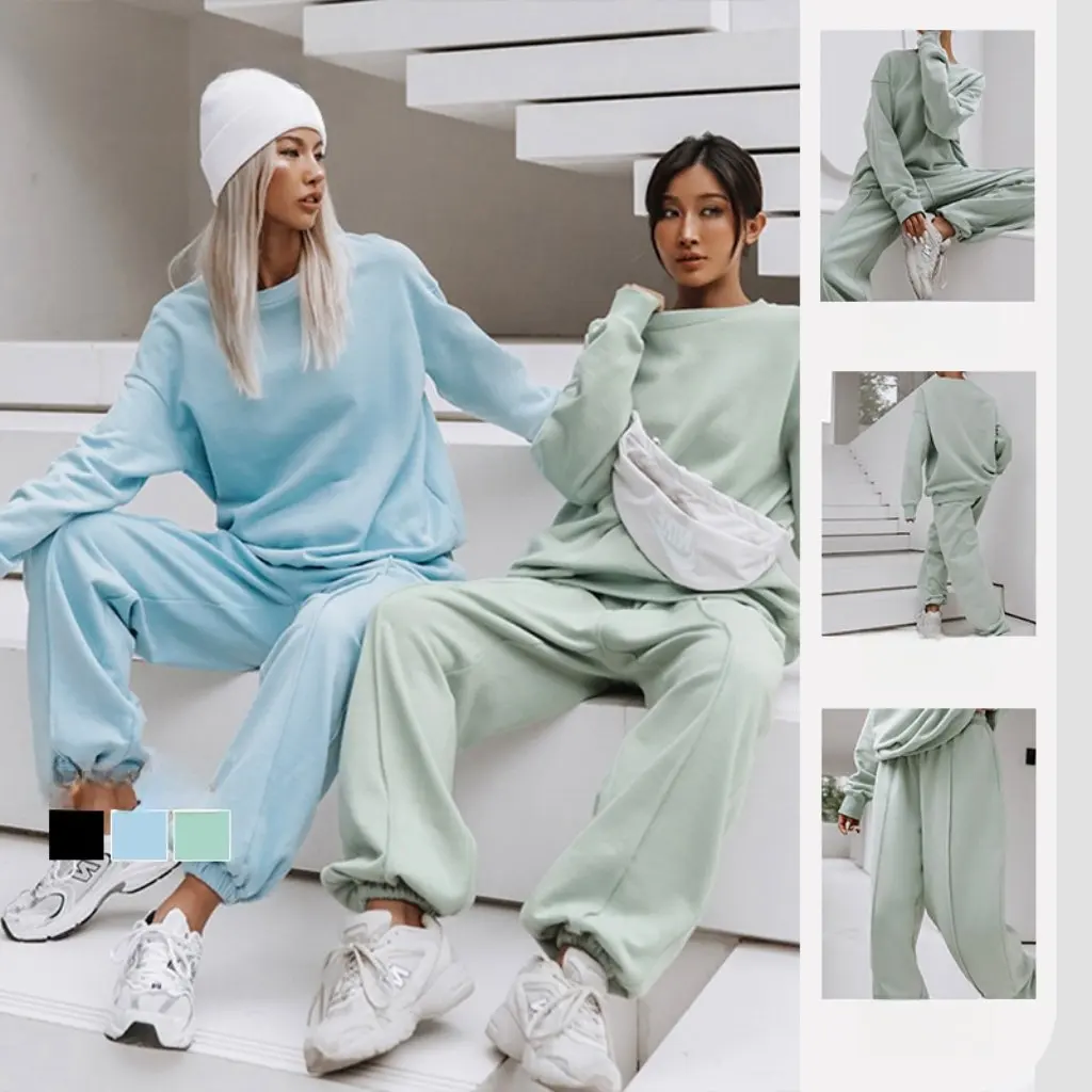 

Women's Loose Sports Casual Sweatsuit Two-piece Set European And American Style Autumn Winter New Fashion for